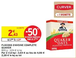 Intermarché Flocons d'avoine complète quaker offre