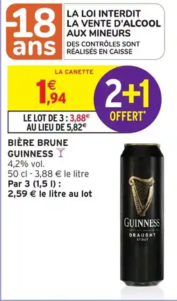 Intermarché Bière brune guinness offre