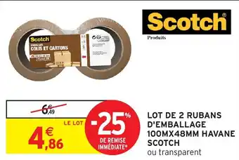 Intermarché Lot de 2 rubans d'emballage havane scotch offre