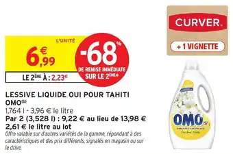 Intermarché Lessive liquide oui pour tahiti omo offre