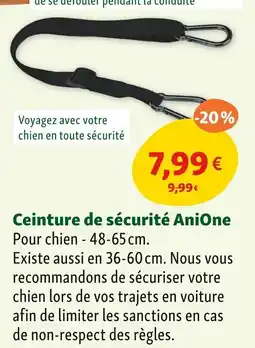 Maxi Zoo Ceinture de sécurité AniOne offre