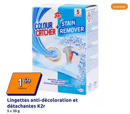 Action Lingettes anti-décoloration et détachantes K2r offre