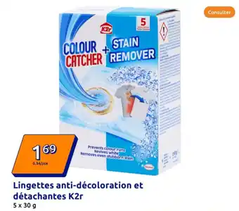 Action Lingettes anti-décoloration et détachantes K2r offre