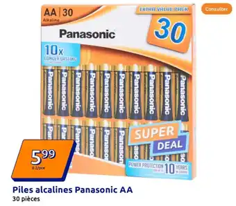 Action Piles alcalines Panasonic AA offre