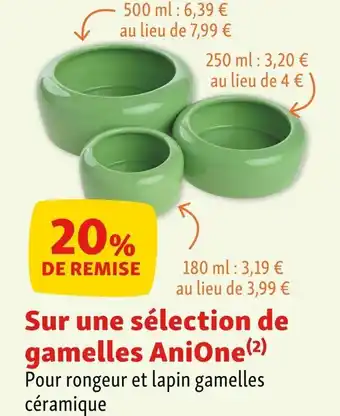 Maxi Zoo Sur une sélection de gamelles AniOne offre