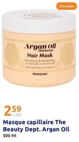 Action Masque capillaire The Beauty Dept. Argan Oil offre