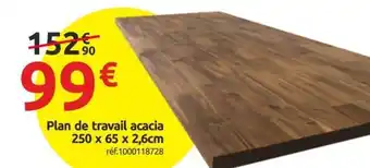 Mr Bricolage Plan de travail acacia offre