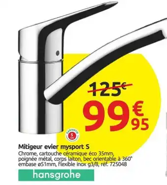 Mr Bricolage Mitigeur evier mysport S offre