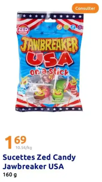 Action Sucettes Zed Candy Jawbreaker USA offre