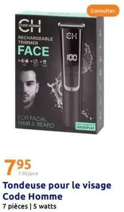 Action Tondeuse pour le visage Code Homme offre