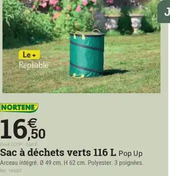 Espace emeraude NORTENE Sac à déchets verts offre