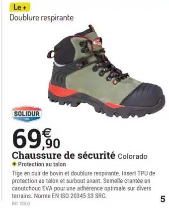 Espace emeraude SOLIDUR Chaussure de sécurité offre