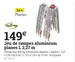 Espace emeraude Jeu de rampes aluminium planes L 2,27 m offre