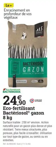 Espace emeraude Eco-fertilisant BactériosolⓇ gazon offre