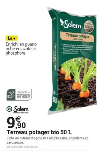 Espace emeraude SOLEM Terreau potager bio offre