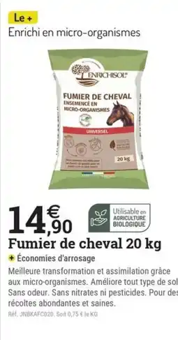 Espace emeraude ENRICHISOL Fumier de cheval offre