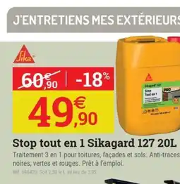 Espace emeraude Stop tout en 1 Sikagard 127 offre