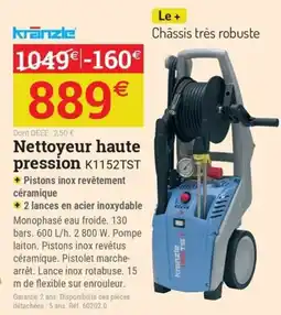 Espace emeraude KRANZLE Nettoyeur haute pression K1152TST offre