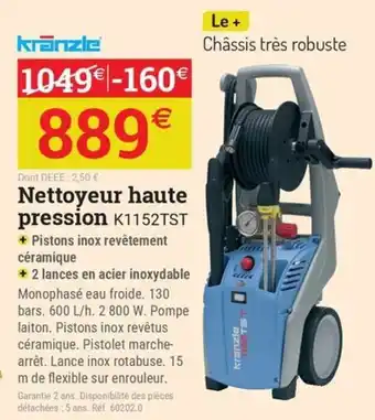 Espace emeraude KRANZLE Nettoyeur haute pression K1152TST offre