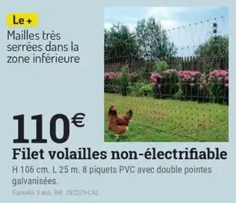 Espace emeraude Filet volailles non-électrifiable offre