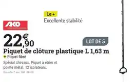 Espace emeraude Piquet de clôture plastique L 1,63 m offre