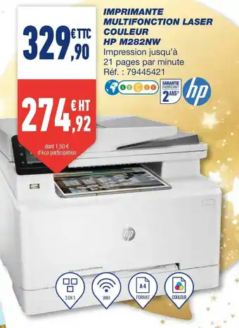 Hp imprimante multifonction laser couleur m282nw