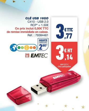 Bureau Vallée Emtec clé usb 1600 offre