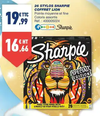 Sharpie 26 stylos coffret lion