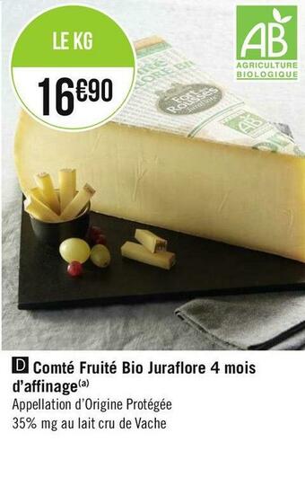 Comté fruité bio juraflore 4 mois d’affinage