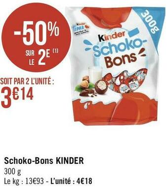 Géant Casino Kinder schoko-bons offre