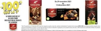 Côte d'or bon plan sur une sélection de produits de la marque côte d'or