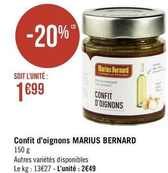 Géant Casino Marius bernard confit d’oignons offre