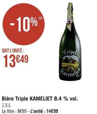 Kameliet bière triple 8.4 % vol
