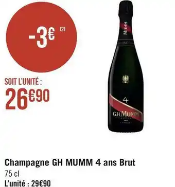 Géant Casino Mumm champagne gh 4 ans brut offre