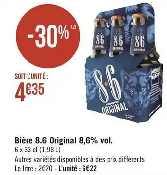 8.6 original bière 8,6% vol.