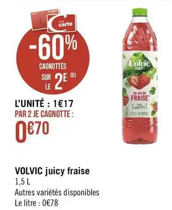 Géant Casino Volvic volvic juicy fraise offre
