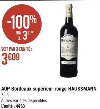 Haussmann aop bordeaux supérieur rouge
