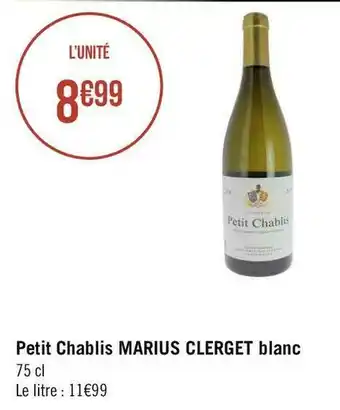 Marius clerget petit chablis blanc