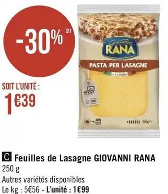 Giovanni rana feuilles de lasagne