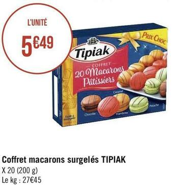 Géant Casino Tipiak coffret macarons surgelés offre