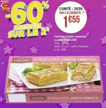 Vitacuire feuilleté jambon emmental surgelé