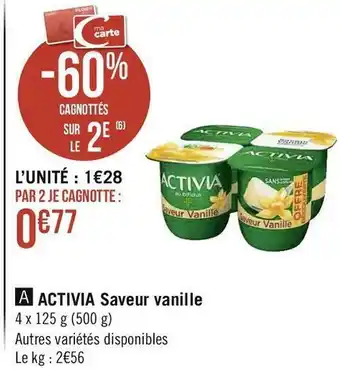 Activia saveur vanille