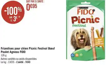 Fido friandises pour chien picnic festival bœuf poulet agneau
