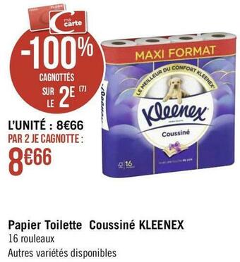 Kleenex papier toilette coussiné