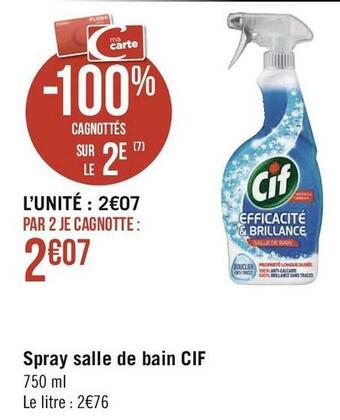 Géant Casino Cif spray salle de bain offre