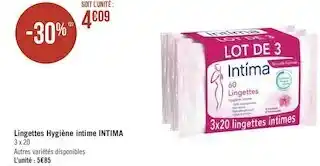 Géant Casino Intima lingettes hygiène intime offre