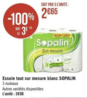 Géant Casino Sopalin essuie tout sur mesure blanc offre