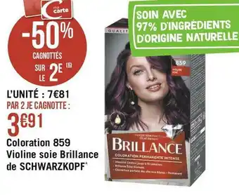 Géant Casino Schwarzkopf coloration 859 violine soie brillance de schwarzkopf offre