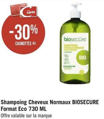 Biosecure bon plan sur le shampoing cheveux normaux format eco 730 ml
