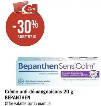 Géant Casino Bepanthen bon plan sur crème anti-démangeaisons 20 g de la marque bepanthen offre